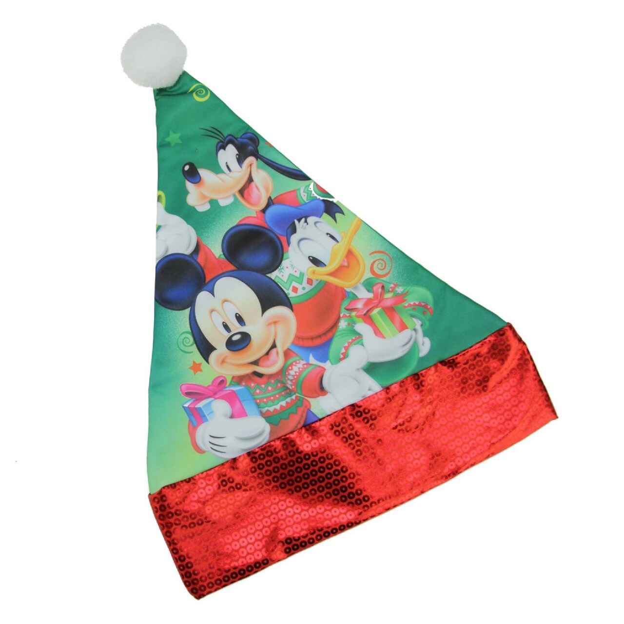 Disney Green and Red Mickey Mouse Unisex Child Christmas Hat Costume Accessory - One Size